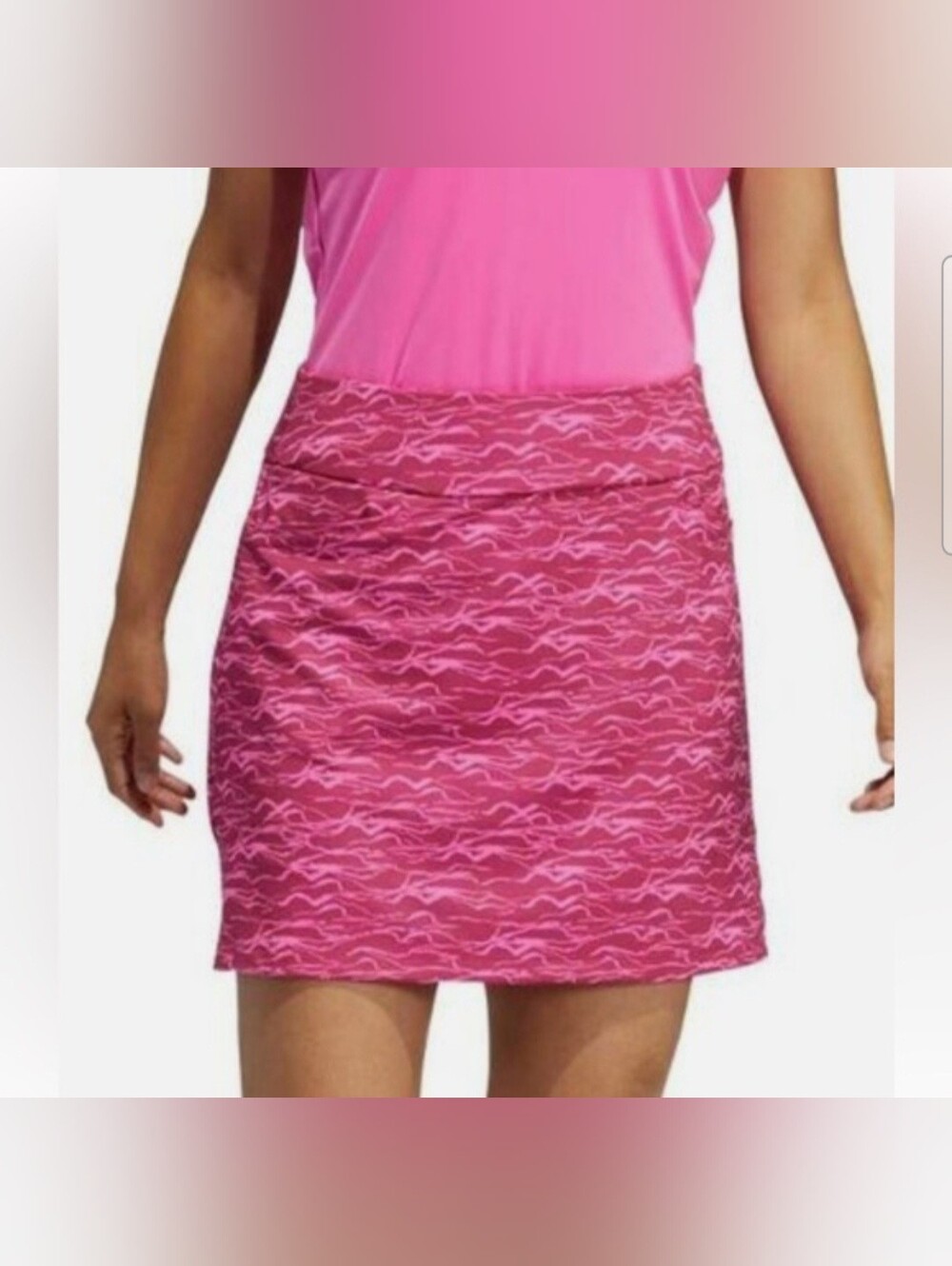 NWT Adidas Women's Ultimate Print Golf Skort  Screaming Wild Pink Skirt SZ M